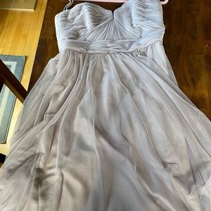 Amsale bridesmaid dress, strapless midi